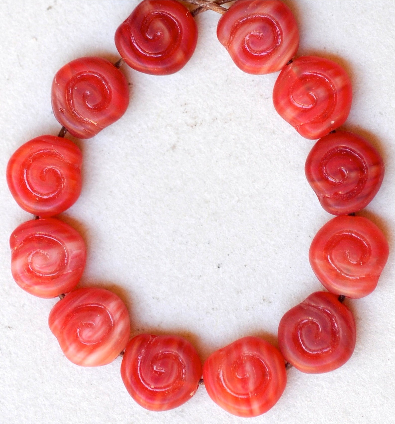 Small Snail Shell Bead - Czech Glass Beads - 9mm X 8mm - Various Colors ...