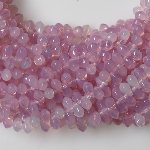 Small Czech Glass Wedding Beads - Baby Wedding Beads - 4mm x 6mm - Tiny Teardrops - Various Opal Colors - Qty 100