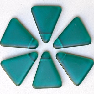 26mm x 22mm Large Glass Triangle Pendant Bead - Czech Glass Triangle Beads - Various Matte Colors - Qty 2 or 10