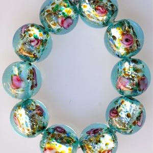 Handmade Czech Glass Foil Bead - Lamp Beads - 10mm Round Foil Bead - Various Colors - Qty 2 or 10
