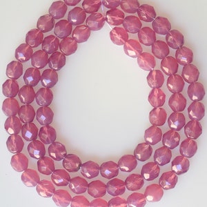 8mm Opal & Opaque Fire Polished Czech Glass Beads - Round Fire Polished - Various Colors - Qty 80 Beads