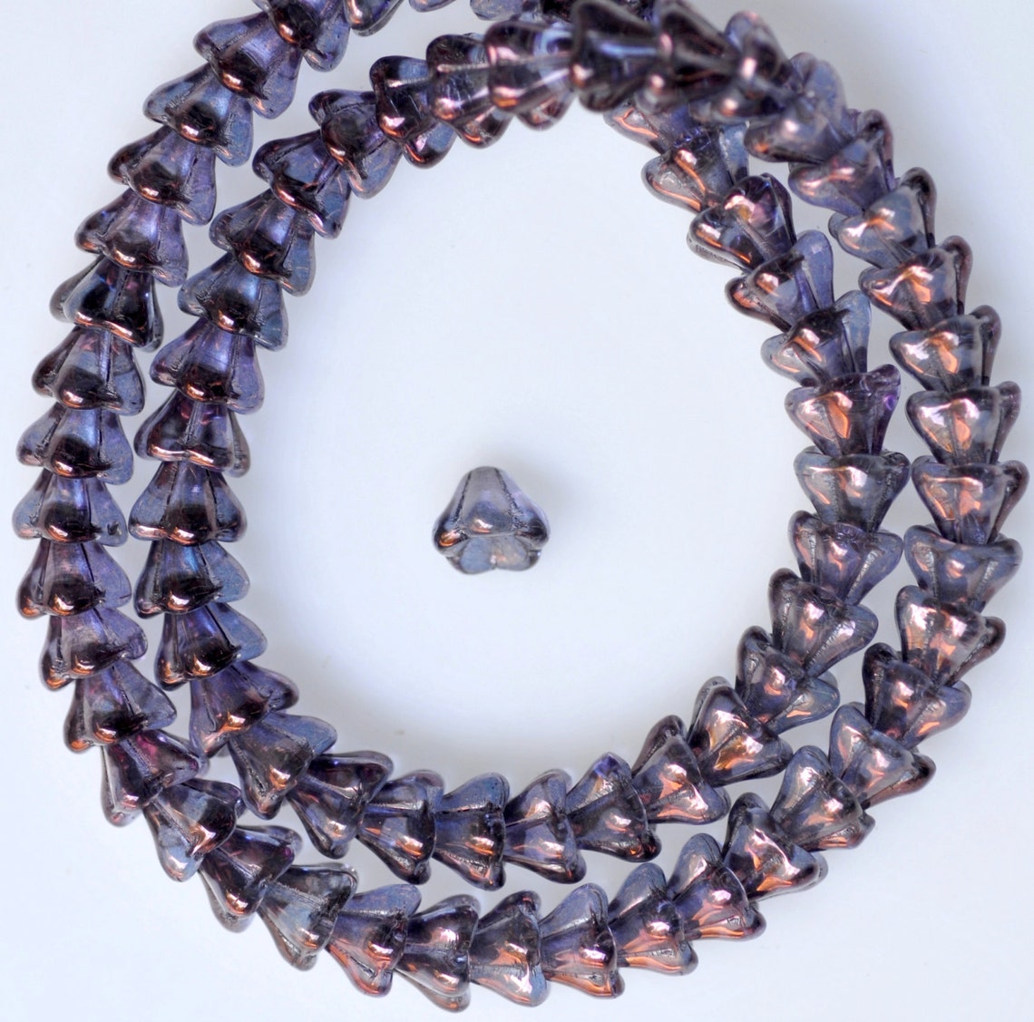 Flower Cup Beads Czech Glass Flower Beads 6mm X 8mm Etsy