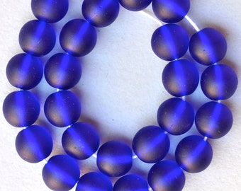 8mm Round Glass Bead - Czech Glass Druk Beads - 8mm Beads - Various Matte Colors - Qty 25 or 100