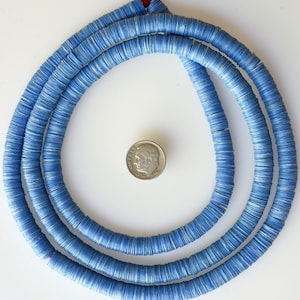 8mm or 10mm African Vinyl Heishi Beads - Various Colors - 34-36 Inch Strand