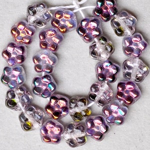 Tiny Daisy Flower Beads - Czech Glass Beads - Glass Flower Beads - 5mm x 4mm - Various Zairit Colors - Qty 25+