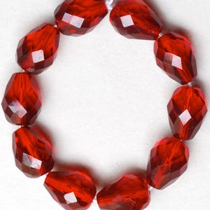 16mm x 12mm Large Pear Shaped Fire Polished Czech Glass Beads - Various Colors - Qty 10