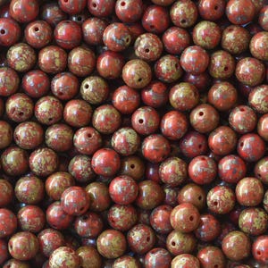 8mm Round Glass Bead - Czech Glass Druk Beads - 8mm Beads - Various Colors - Qty 25 or 100