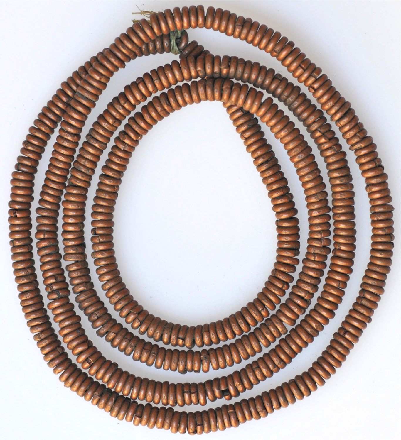 Copper Interlocking Crisp Beads 6mm Heishi 25 Inch Strand 