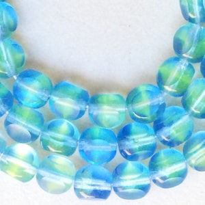 8mm Fire Polished 3-Cut Window Bead with Diffusion Border - Czech Glass Beads - Picasso Edges - Various Colors - Qty 15 or 75