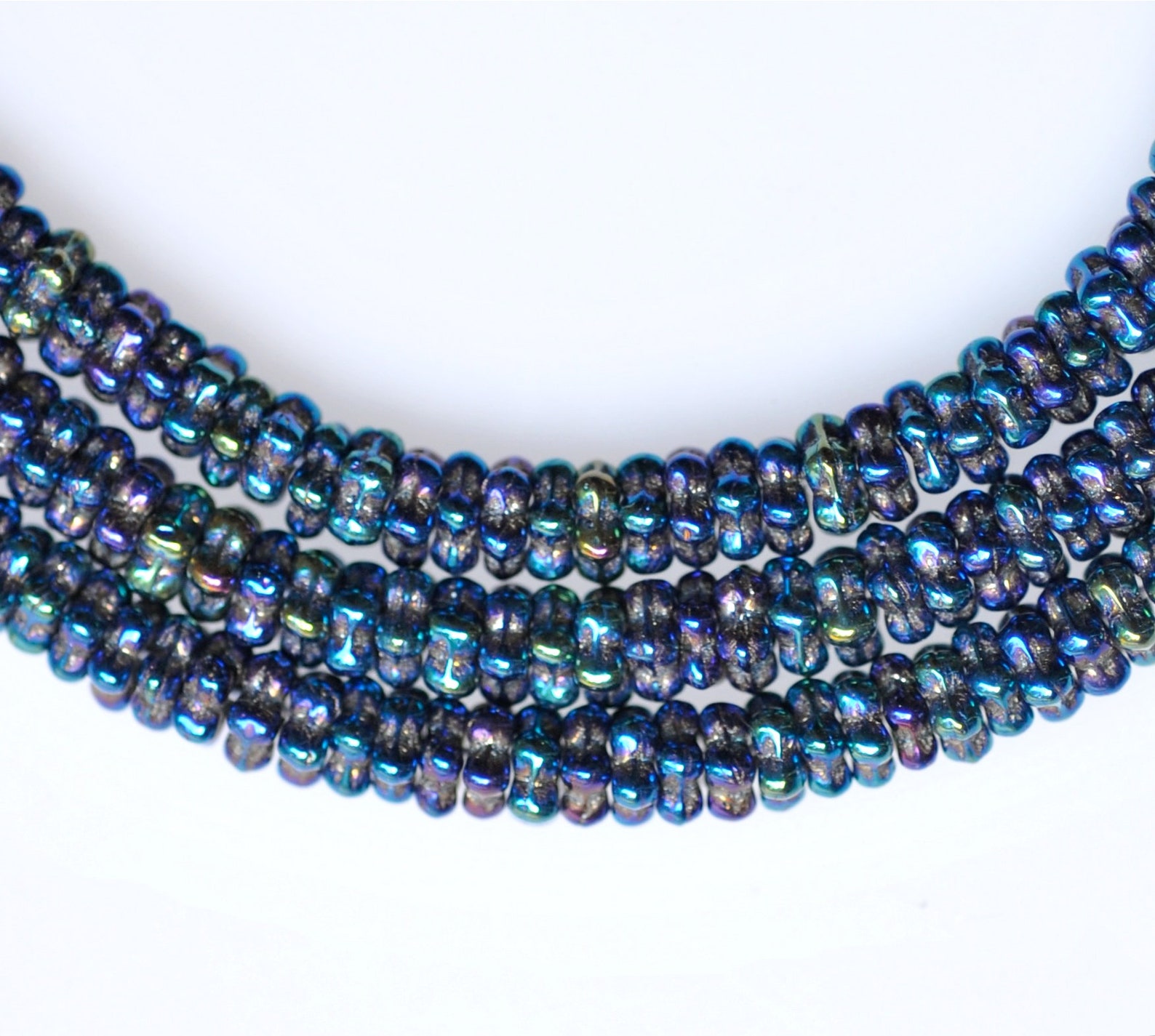 5mm Interlocking Flower Rondelle Glass Beads - Czech Glass Beads ...