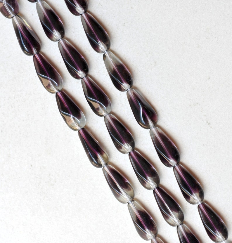 Twisted Teardrop Czech Glass Beads Teardrop Glass Beads Etsy