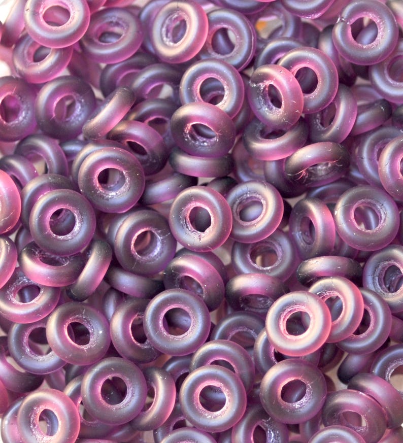 9mm Donut Czech Glass Beads Various Matte Colors Qty 25 Etsy