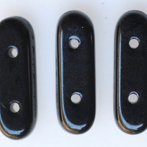 2 Hole Czech Glass Thin Divider Beads - 2 Hole Beads - Various Colors - 13mm x 4mm - Qty 20 or 100