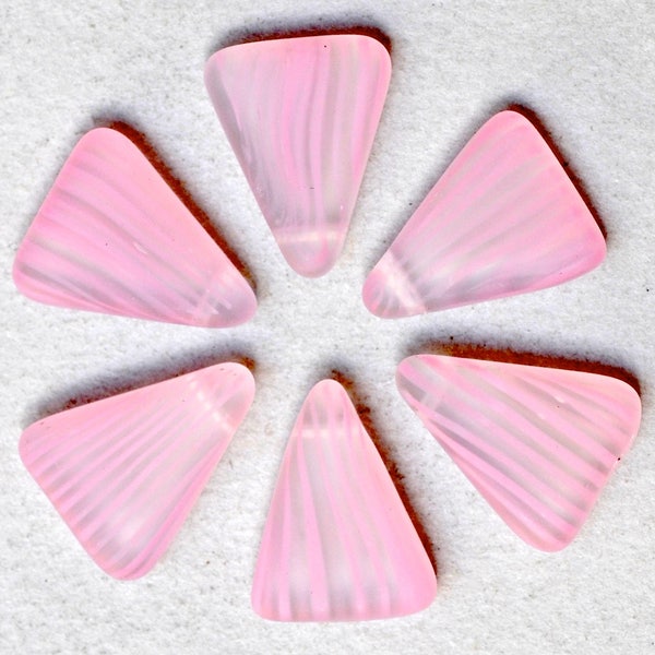 19mm x 15mm Large Glass Triangle Bead - Czech Glass Triangle Beads - Pendant Bead -Various Striped Colors Available - Qty 4 or 10