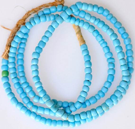 Vintage Venetian Glass Pony Beads- African Trade Beads - 4mm - Various Colors - 23-26 Inch Strand