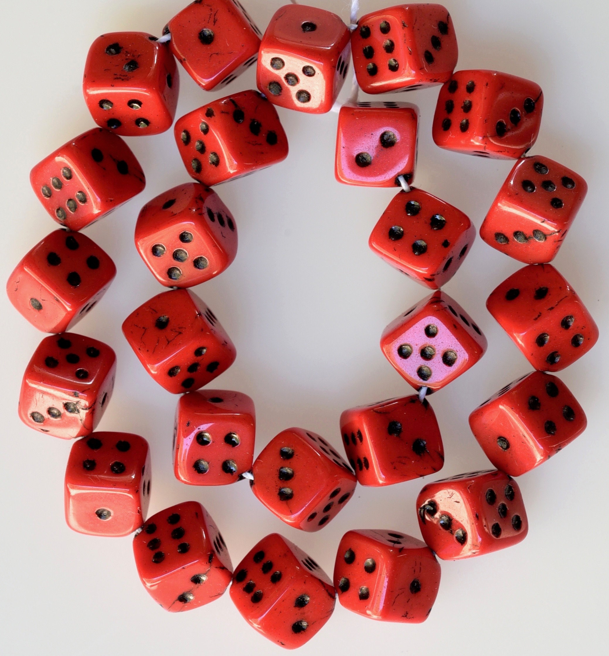 Czech Glass Dice Beads 10mm Cube Dice Beads Black or White Etsy