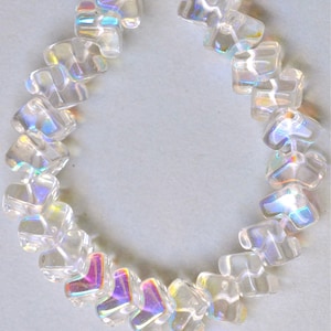 Interlocking Cube Beads - Czech Glass Beads - Snake Beads -  9mm x 14mm - Various Colors - Qty 24