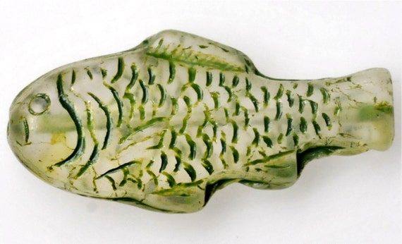 大きな魚のビーズ - チェコガラス製魚ビーズ - 28mm x 13mm - 各種