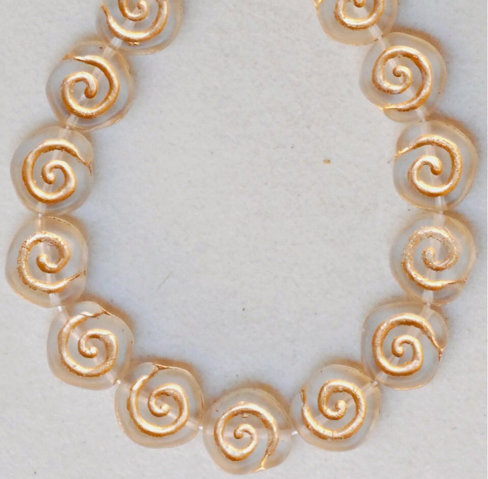 Snail Shell Bead - Czech Glass Beads - 12mm X11mm - Various Colors ...