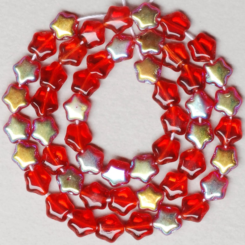 6mm Glass Star Bead Czech Glass Beads Various Colors Qty 50 image 7