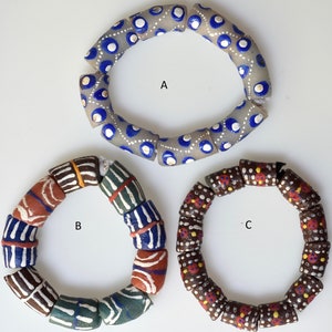 Colorful African Recycled Glass Krobo Bead Stretchy Bracelets from Ghana