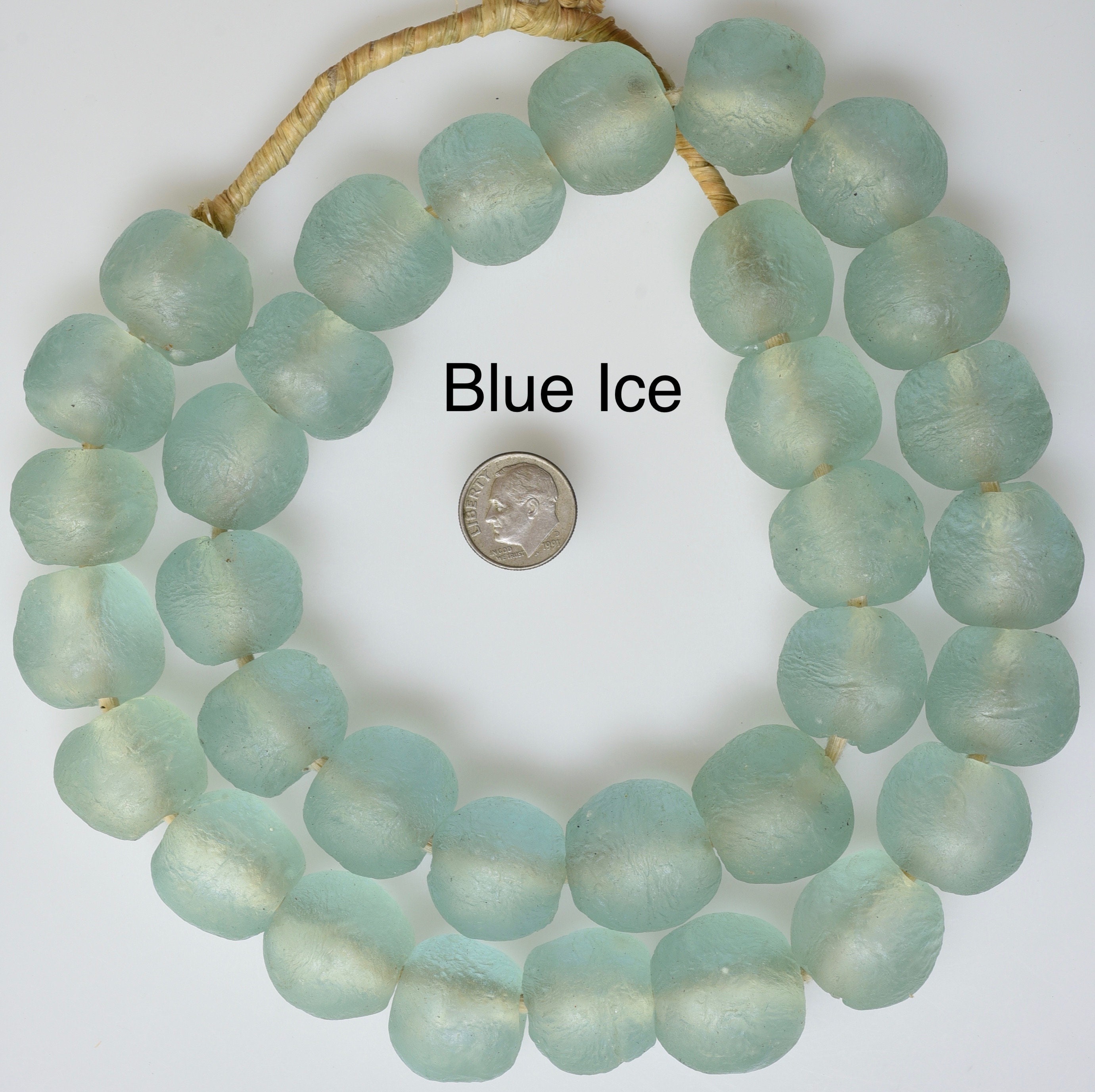 Jumbo Amber Recycled Glass Beads 24mm Ghana African Sea Glass Brown Round 