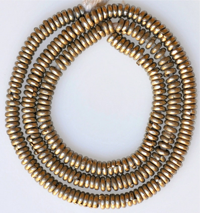 African Metal Heishi Beads From Kenya Gold Rose Gold Etsy