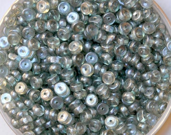 6mm Rondelle Glass Beads - Czech Glass Beads - Disc Beads - Spacer Beads - Various Shiny Colors - Qty 50 or 200