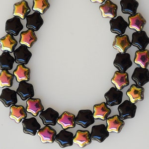 6mm Glass Star Bead Czech Glass Beads Various Colors Qty 50 image 6