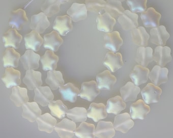 6mm Glass Star Bead - Czech Glass Beads - Various Matte Colors - Qty 50