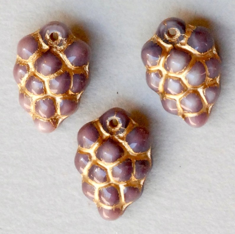 Grape Cluster Bead Czech Glass Grape Beads Wine Charm Etsy