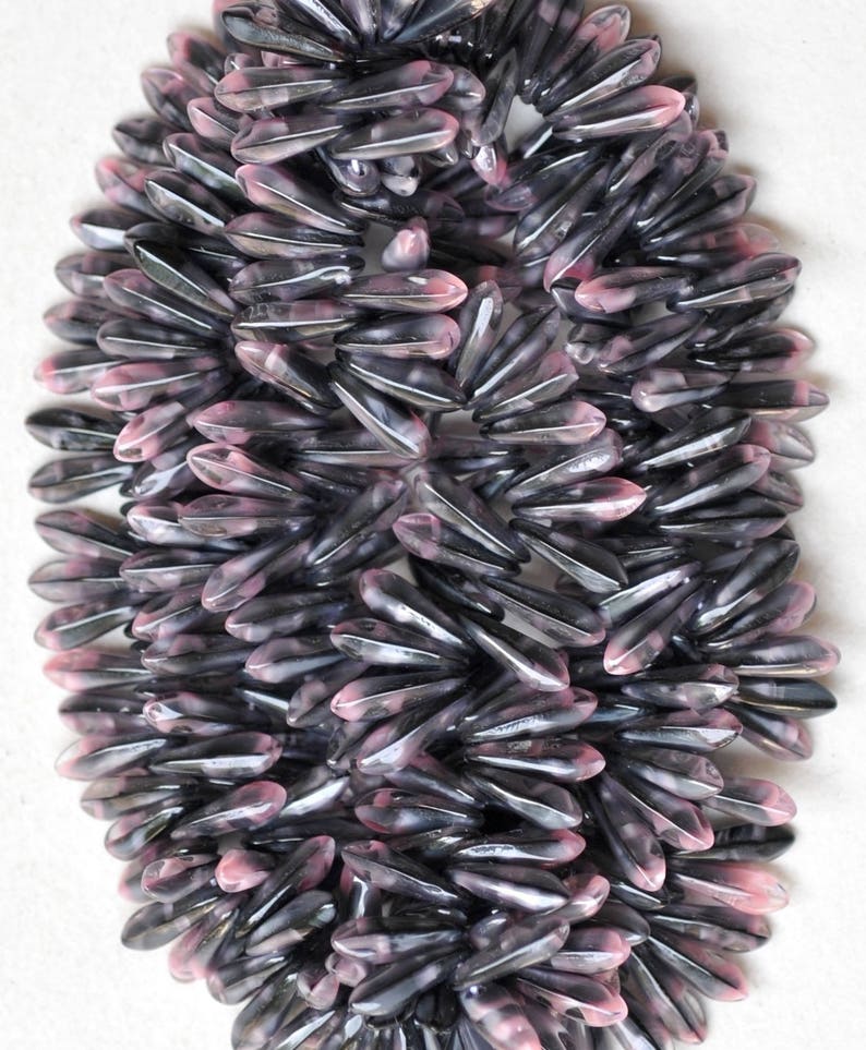 3mm x 11mm Various Opaque Colors Tiny Dagger Beads Qty 50+ Czech Glass Baby Dagger Beads