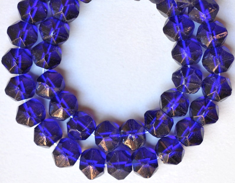 12mm Multifaceted English Cut Beads Rough Cut Beads Czech Etsy