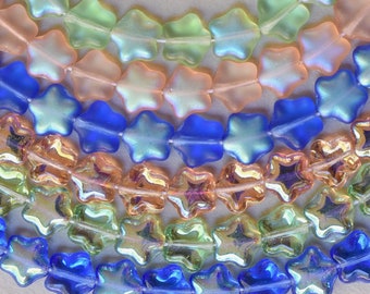 NEW SIZE * 8mm Glass Star Bead - Czech Glass Beads - Various Colors - Qty 25