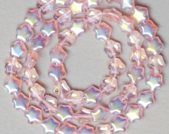 6mm Glass Star Bead - Czech Glass Beads - Various Colors - Qty 50