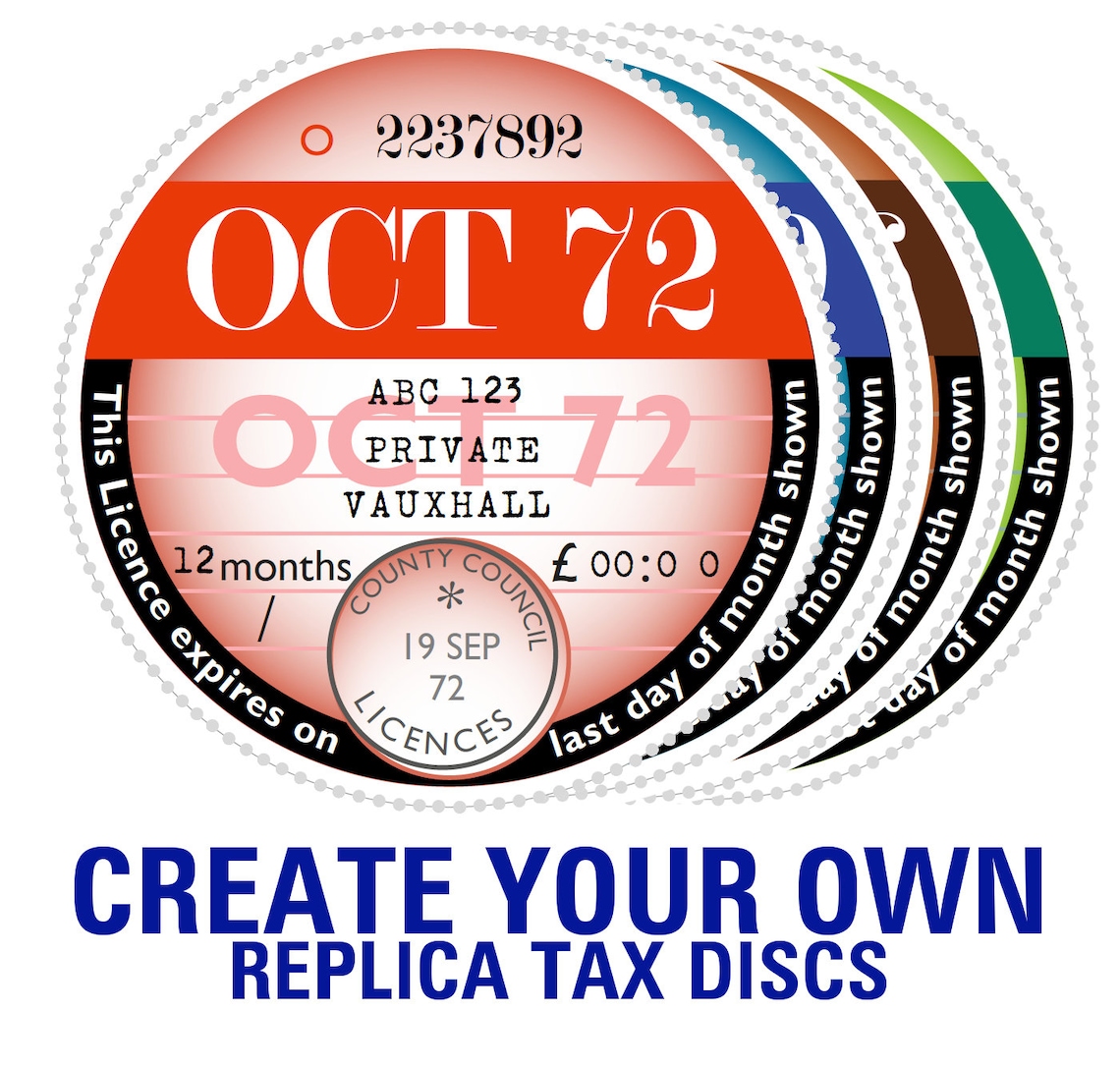 Edit and Print Your Own Replica Road Tax Disc 1963 1977 for Etsy UK