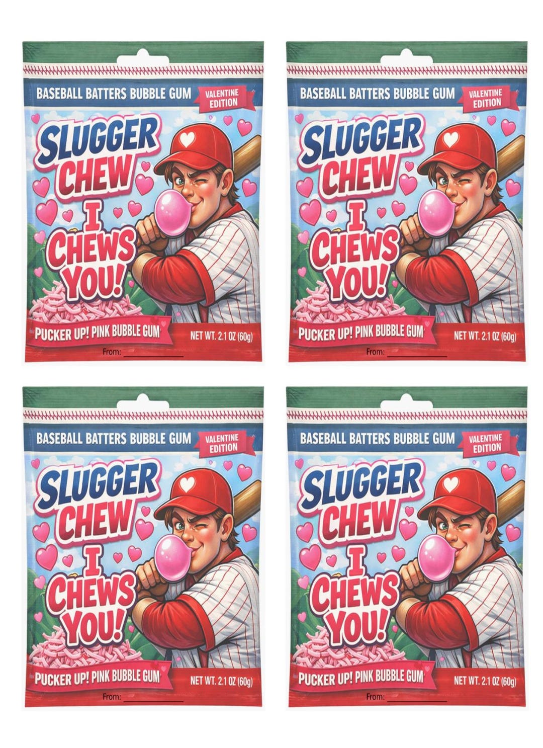 I Chews You Valentine Printable Baseball Valentine Cards Bubble Gum
