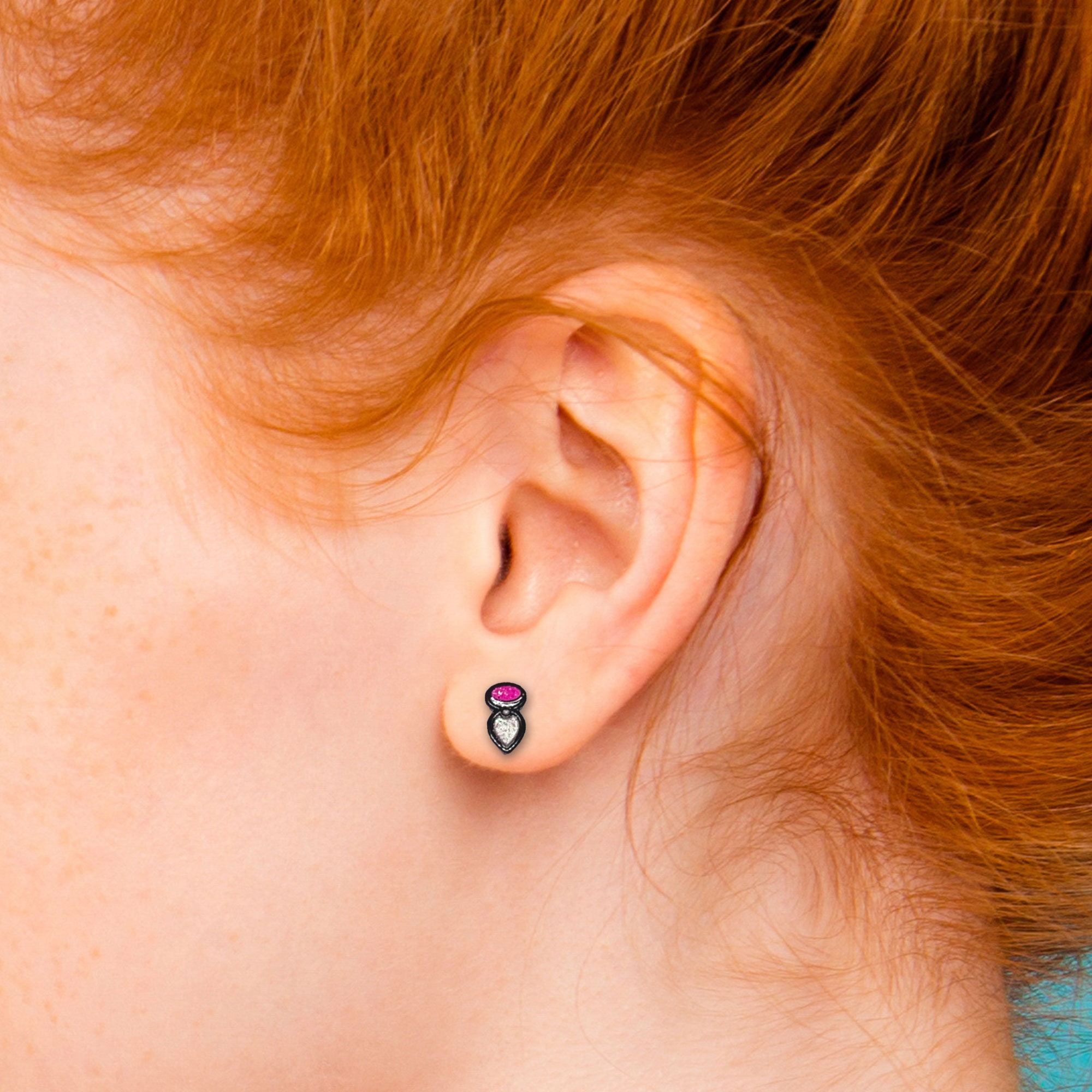 Butt Plug Earrings Sex Toy Earrings Sparkle Pink