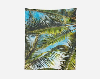 Palm Tree Tapestry, Tropical Palm Leaf Wall Hanging, Large Backdrop, Dorm Decor