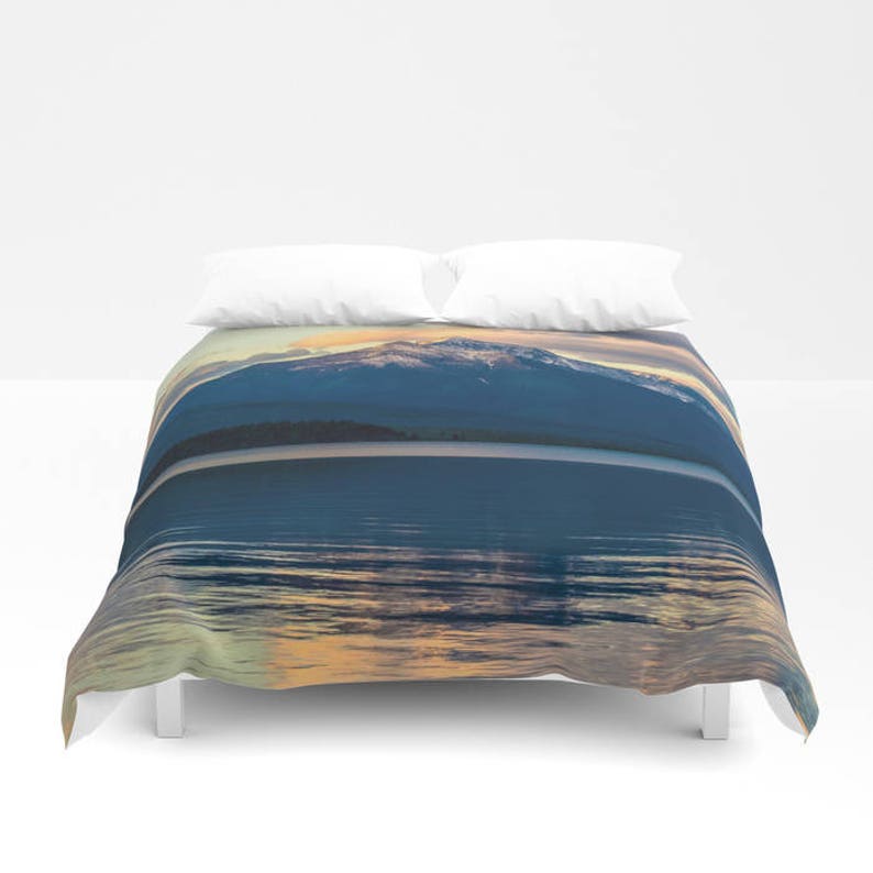 Mountain Duvet Cover Mountain Bedding Mountain Bedroom Lake Etsy