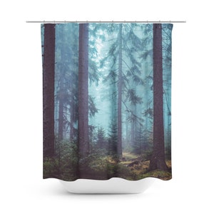 Shower Curtain, Trees Forest Wilderness Woods Wanderlust, Nature Bathroom Decor, Bohemian Decor, Home Decor