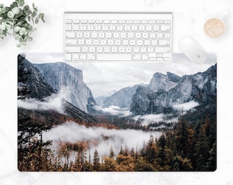 Alfombrilla de escritorio del Parque Nacional de Yosemite, alfombrilla de ratón grande con foto