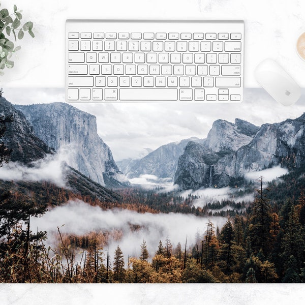 Yosemite National Park Large Desk Mat, Extra Large Desk Pad, Yosemite Photo, Long Mouse Pad, Guy Desk, Tech Accessories for Work Home Office