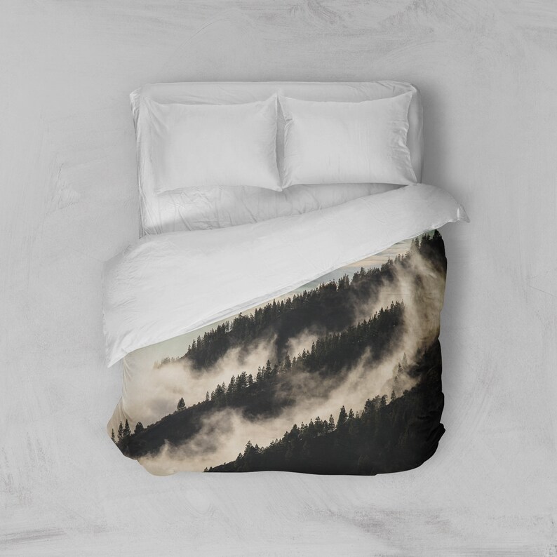 Mountain Duvet Cover Mountain Bedding Tree Duvet Cover Tree Etsy