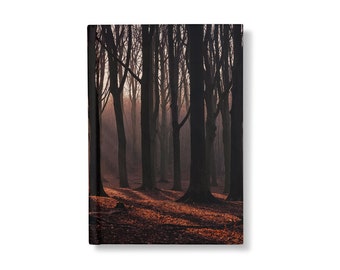 Trees Hardcover Journal, Sunlit Forest Notebook, Wanderlust Gifts, Lined Pages
