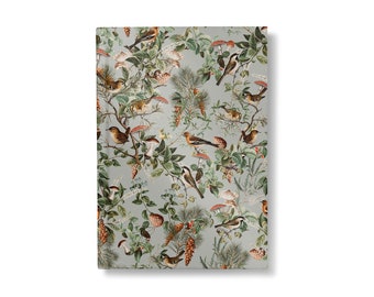 Cuaderno de tapa dura de aves y hongos botánicos: cuaderno de viaje de estilo cottagecore