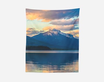 Mountain Lake Tapestry | Scenic Wall Hanging | Large Wall Art | Home and Dorm Decor