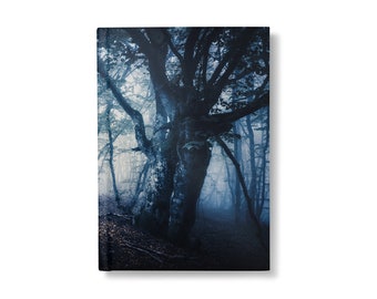Moody Forest Hardcover Journal / Woodland Nature Hardback Notebook / Travel Lover Wanderlust Gifts / Lined Pages