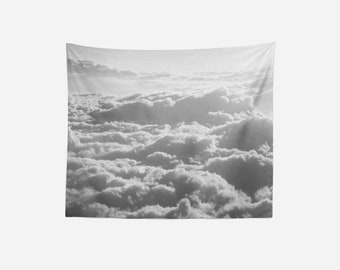 Clouds Tapestry, Wall Tapestry, Wall Hanging, Clouds, Sky, Bohemian, Boho, Wanderlust, Nature, Large Photo Wall Art, Home Decor