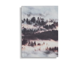 Dog Mountain Hardcover Journal, Misty Forest Notebook, Nature Lover Gifts